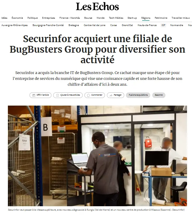 SECURINFOR à l’honneur dans Les Echos !